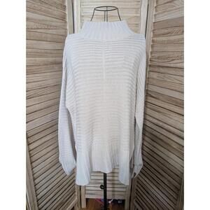 TOPSHOP Women's Cream Long Sleeve Knit Sweater Roll Neck Cozy Comfy Sz 8 US